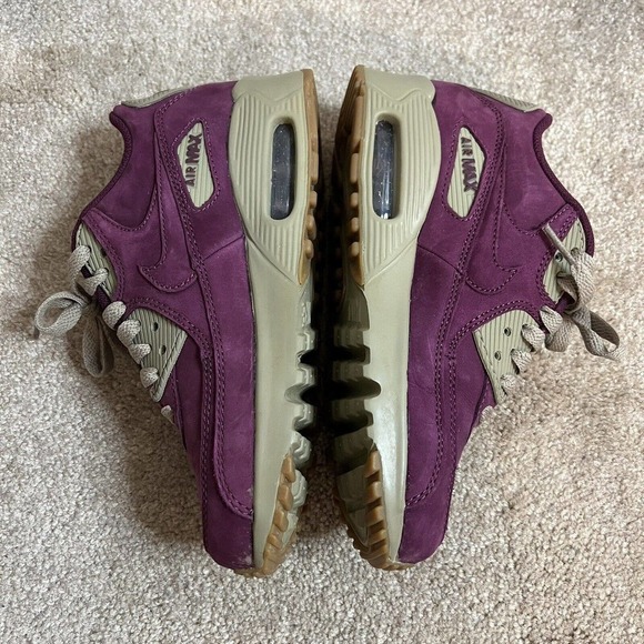 Nike Air Max 90 Winter PRM GS Bordeaux Athletic Shoes 943747-600 Size 3.5Y - Picture 2 of 6